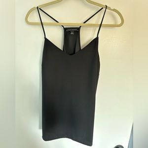 Black crepe racerback camisole